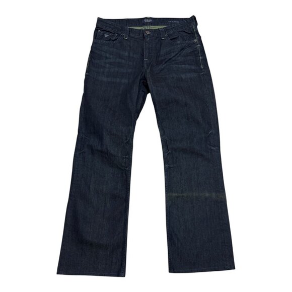 GUESS CLIFF Relaxed Bootcut Dark Wash Luxury Designer Denim Jeans Mens 33x32 - Picture 1 of 6